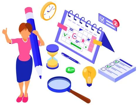 Planning schedule time management Stock Illustration