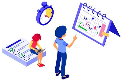 Planning schedule time management Stock Illustration
