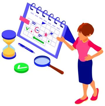 Planning schedule time management Stock Illustration