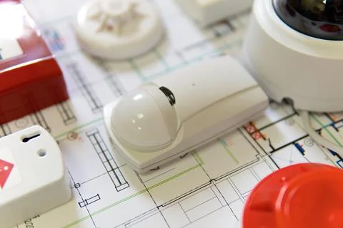 Planning security systems for home and office. selective focus. Stock Photos