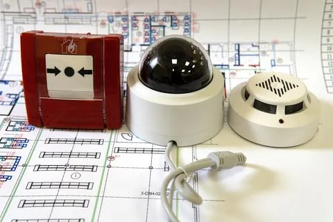 Planning security systems for home and office. Stockfoto's