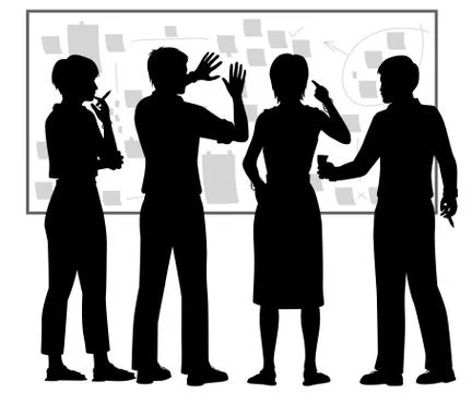 Planning session silhouette Stock Illustration
