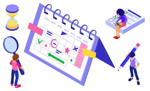 Planning shedule time management Stock Illustration