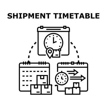 Planning shipment delivery time and logistics schedule イラスト素材