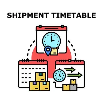 Planning shipment delivery time and logistics schedule イラスト素材