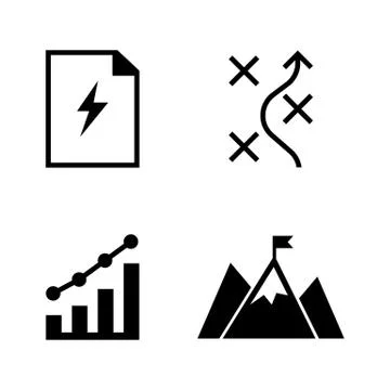 Planning. Simple Related Vector Icons Illustrazione stock