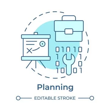 Planning soft blue concept icon Stock Illustration