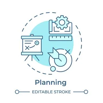 Planning soft blue concept icon Illustrazione stock