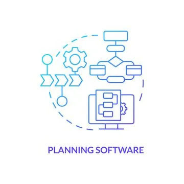 Planning software blue gradient concept icon Stock Illustration