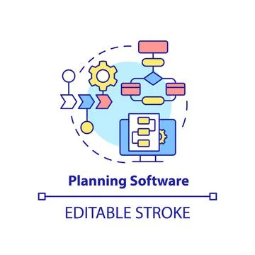 Planning software concept icon Illustrazione stock
