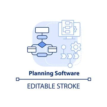 Planning software light blue concept icon Illustrazione stock