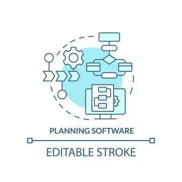 Planning software turquoise concept icon Illustrazione stock