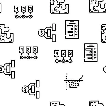 Planning Startup Project Strategy Vector Seamless Pattern 스톡 일러스트