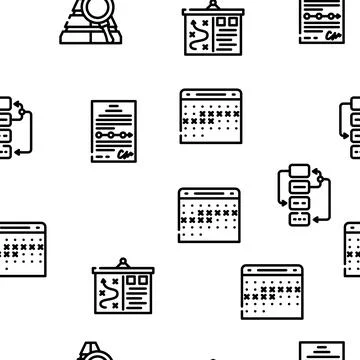 Planning Startup Project Strategy Vector Seamless Pattern Stock Illustration