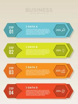 Planning step vector for infographic with icons and 4 options or steps in f.. Stock Illustration