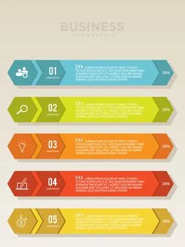 Planning step vector for infographic with icons and 5 options or steps Stock Illustration