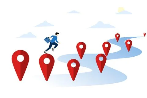 Planning steps or progress concept, Roadmap. 스톡 일러스트