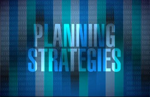 Planning strategies binary background sign concept Stock Illustration