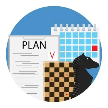 Planning of strategy and tactics Stock Illustration