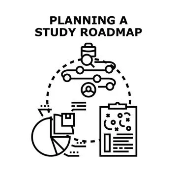 Planning study roadmap concept for educational development Stock Illustration