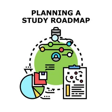 Planning study roadmap concept for educational development Stock Illustration