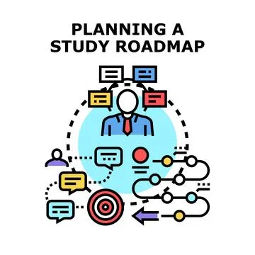 Planning a study roadmap for education or business goal Stock Illustration