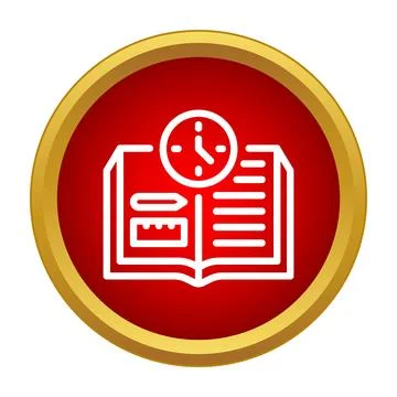 Planning study schedule and learning time management icon Illustrazione stock