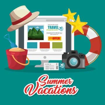 Planning summer vacation design. イラスト素材