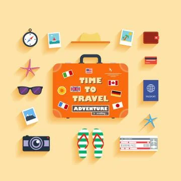 Planning summer vacation Stock Illustration