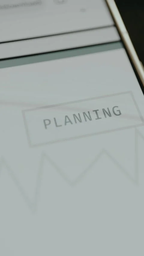 PLANNING text inside a minimal thin outline box Stock Footage 332920342