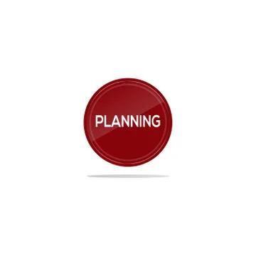 Planning text in red circle Stock Illustration