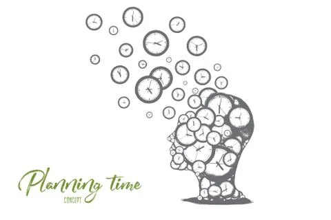 Planning time concept. Hand drawn isolated vector. 스톡 일러스트