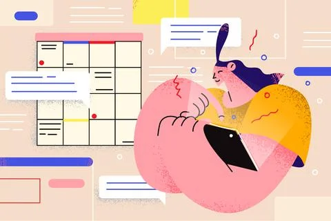 Planning, time management, schedule concept Stock Illustration