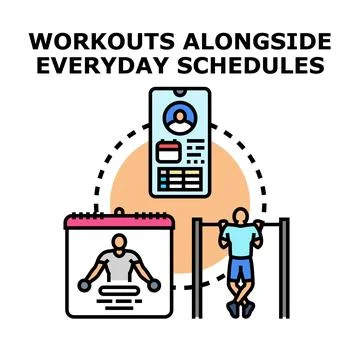 Planning training with digital schedule and fitness app Ilustración de archivo