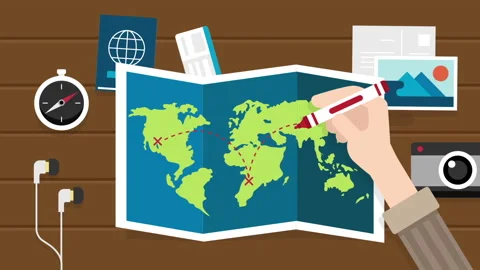 Planning a Trip Scene Stock Footage 205061776