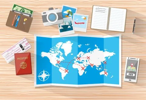 Planning a vacation concept Illustrazione stock
