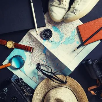 Planning vacation trip Stock Photos