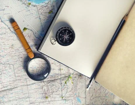Planning vacation trip Stock Photos