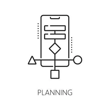 Planning, web app develop and optimization icon Stock Illustration