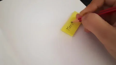 Planning Weekly Tasks with Sticky Notes and Laptop Workspace Video stock 335216389