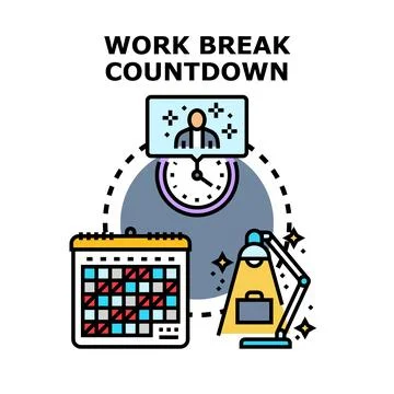 Planning work break countdown time management concept Stock Illustration
