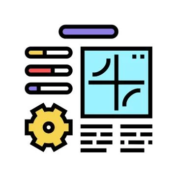 Planning work process color icon vector illustration Illustrazione stock