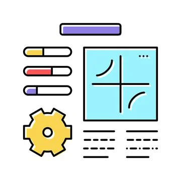 Planning work process color icon vector illustration Stock Illustration
