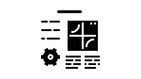 Planning work process glyph icon animation Vídeos de archivo 157276539