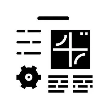 Planning work process glyph icon vector illustration Stock Illustration