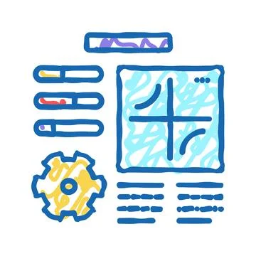 Planning work process icon doodle illustration Illustrazione stock