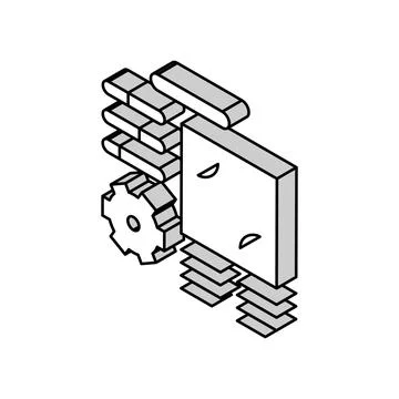 Planning work process isometric icon vector illustration Stock Illustration