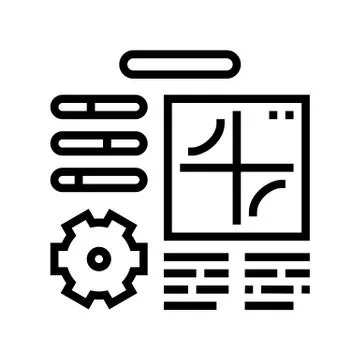 Planning work process line icon vector illustration Stock Illustration