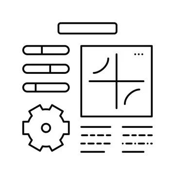 Planning work process line icon vector illustration Stock Illustration