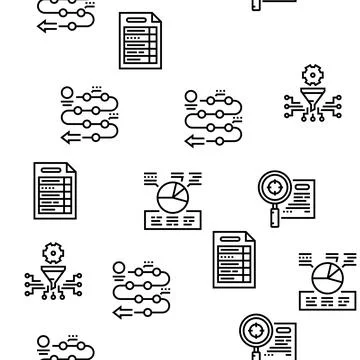 Planning Work Process Vector Seamless Pattern Illustrazione stock
